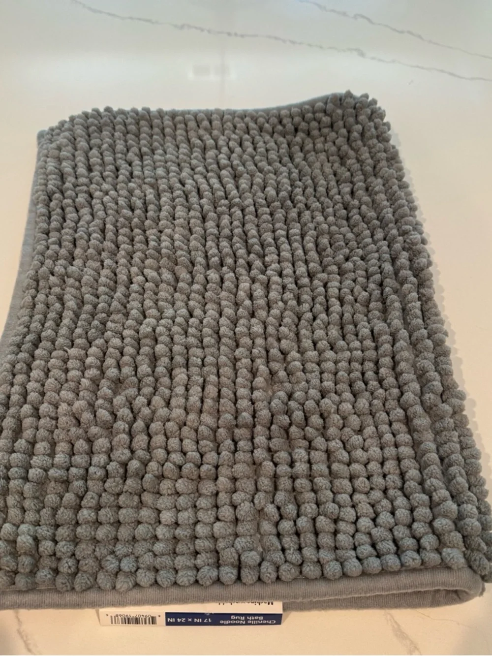 Mainstays Chenille Noodle Bath Rug - Light Gray - 17